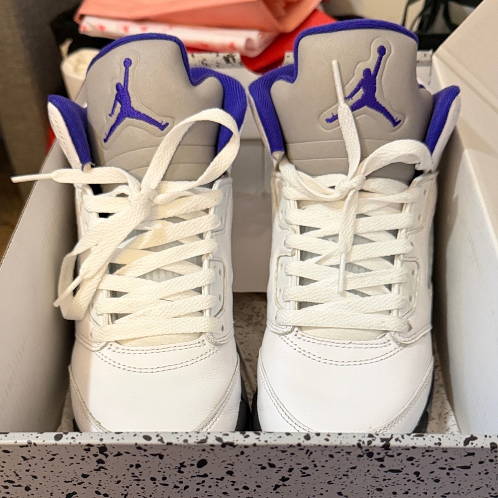 Jordan White and Purple High-Tops